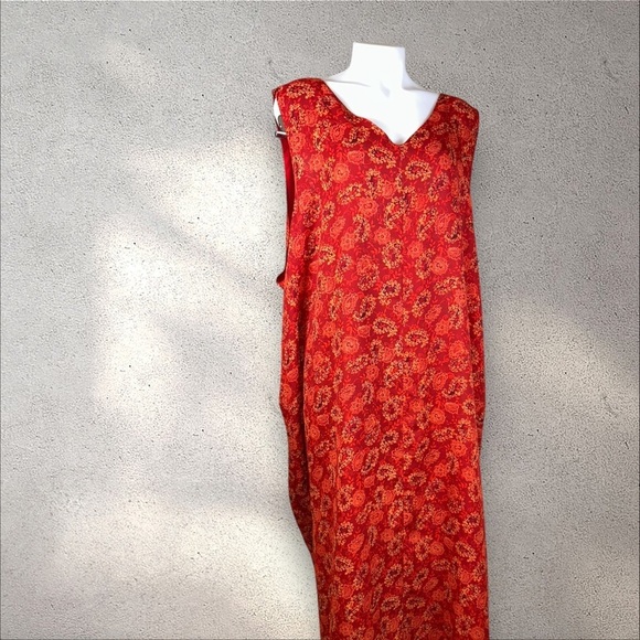 IMPRESSIONS Vintage 1990s Red/Orange Floral Reversible Maxi Dress NWT Size 3X - Picture 10 of 14